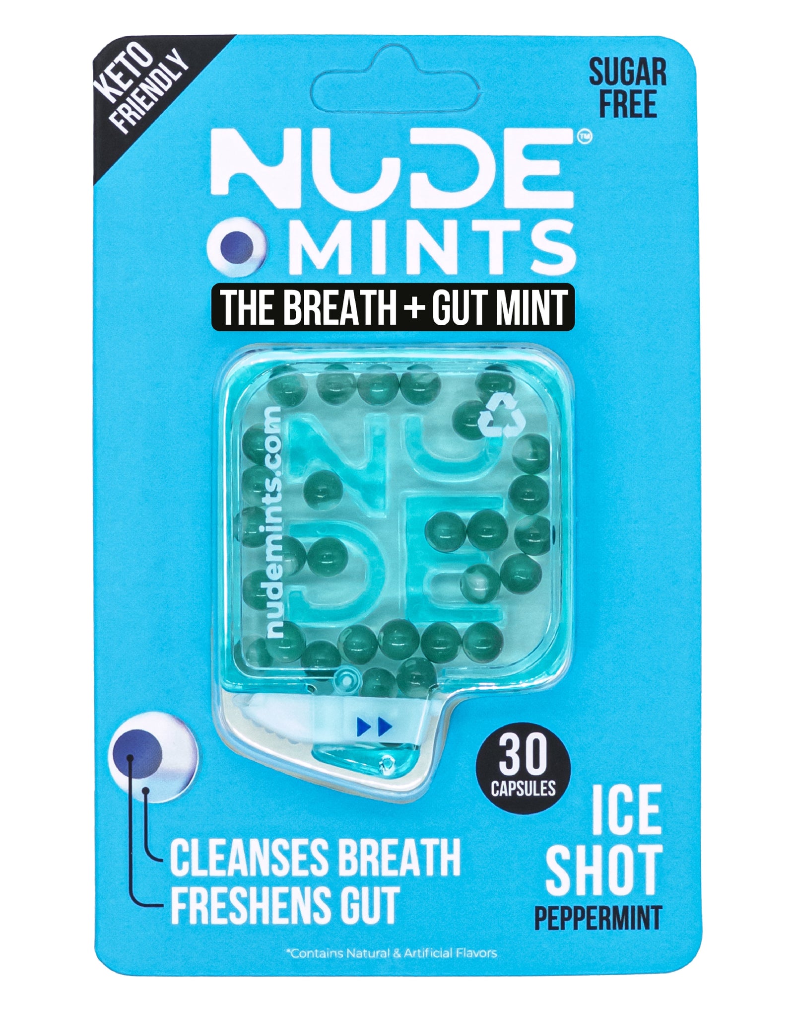 Breath + Gut Mints - Ice Shot (Peppermint Flavor) by NUDE MINTS