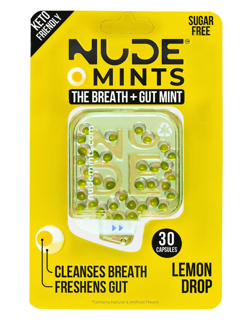 Load image into Gallery viewer, Breath + Gut Mints - Lemon Drop (Lemon Flavor) by NUDE MINTS
