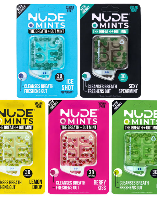 Load image into Gallery viewer, Dual Action Liquid Mint Capsules - Variety Pack (All Flavors) by NUDE MINTS
