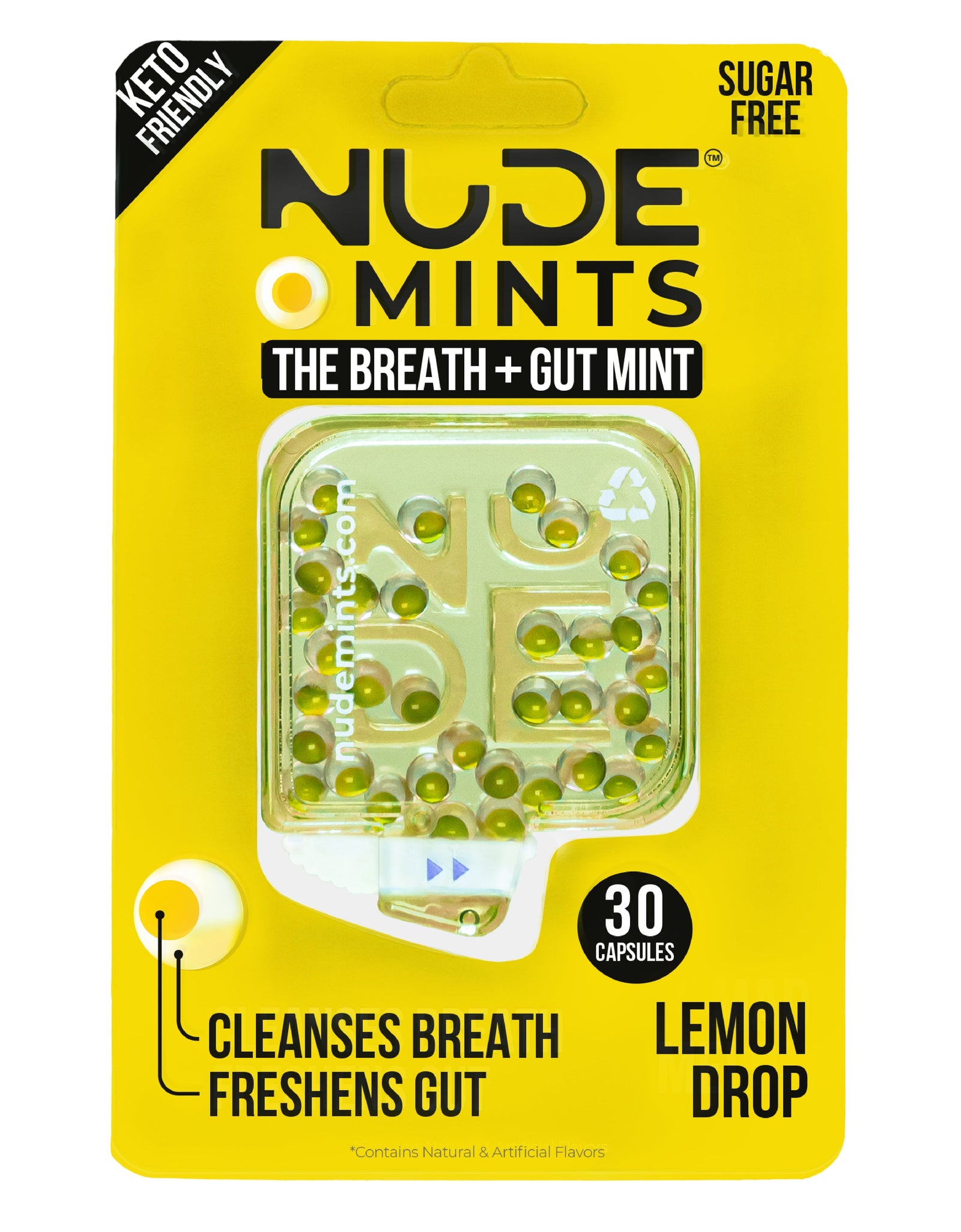 Breath + Gut Mints - Lemon Drop (Lemon Flavor) by NUDE MINTS