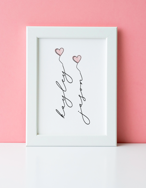 Load image into Gallery viewer, Names With Hearts Valentine's Day Home Wall Decor Print by WinsterCreations™ Official Store
