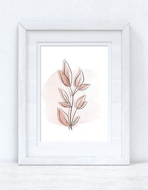 Load image into Gallery viewer, Natural Peaches Watercolour Leaves 3 Bedroom Home Wall Decor Print by WinsterCreations™ Official Store
