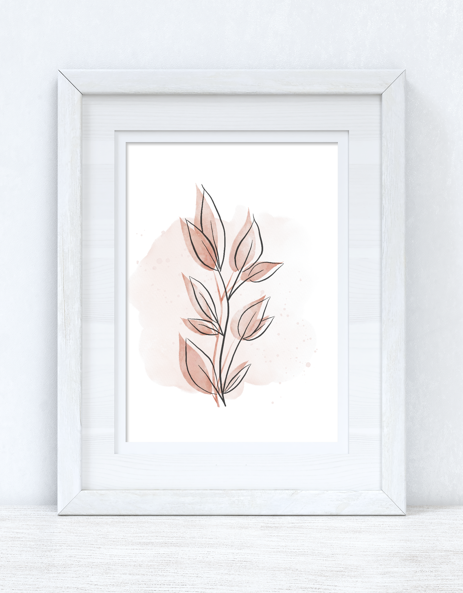 Natural Peaches Watercolour Leaves 3 Bedroom Home Wall Decor Print by WinsterCreations™ Official Store