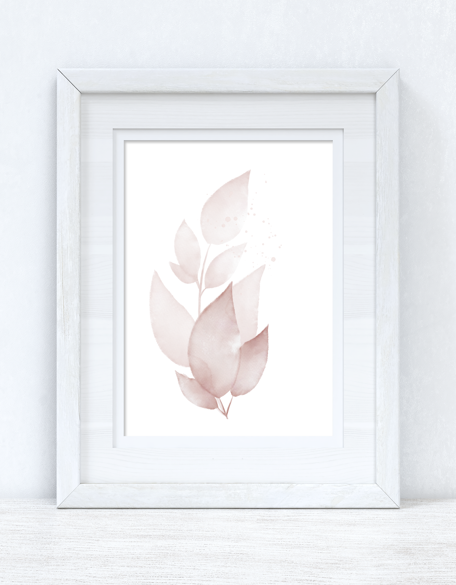 Natural Pinks Watercolour Leaves 5 Bedroom Home Wall Decor Print by WinsterCreations™ Official Store