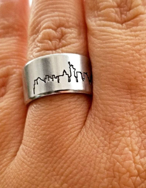 Load image into Gallery viewer, New York City Skyline Aluminum Open Ring by Salt and Sparkle

