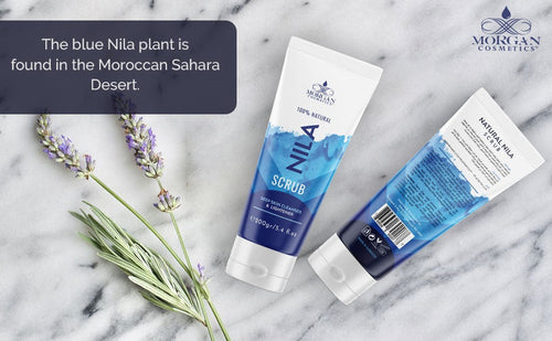 Load image into Gallery viewer, Blue Nila Scrub 100% Natural Deep Skin Cleanser &amp; Lightener 160 gram / 5.64 fl oz by Morgan Cosmetics
