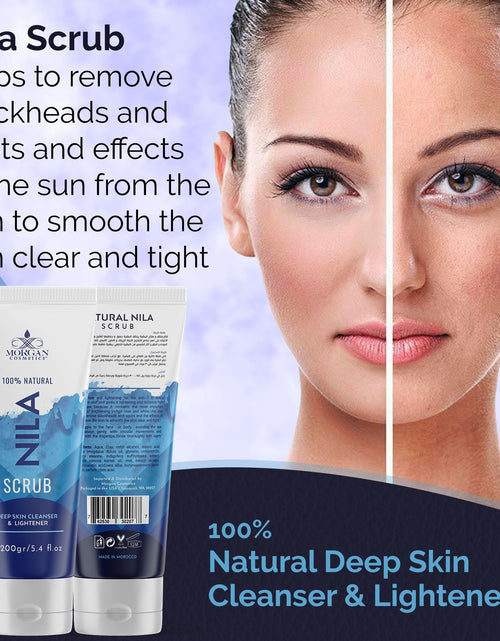 Load image into Gallery viewer, Blue Nila Scrub 100% Natural Deep Skin Cleanser &amp; Lightener 160 gram / 5.64 fl oz by Morgan Cosmetics

