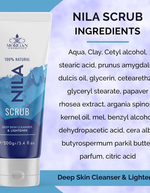 Load image into Gallery viewer, Blue Nila Scrub 100% Natural Deep Skin Cleanser &amp; Lightener 160 gram / 5.64 fl oz by Morgan Cosmetics
