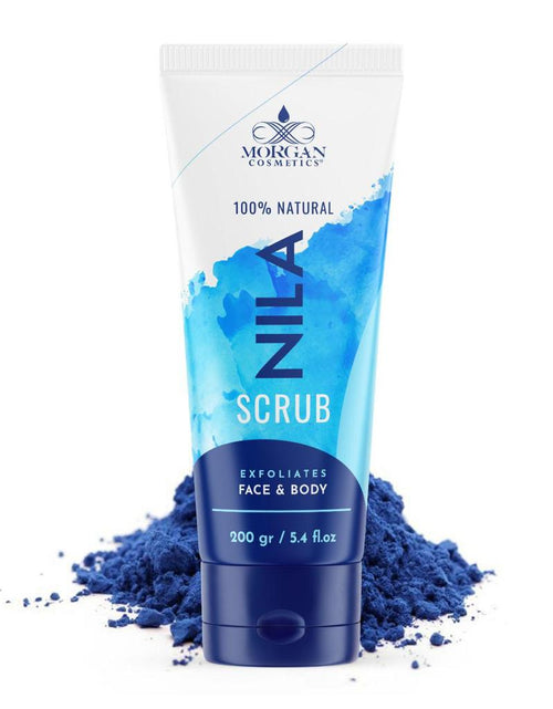 Load image into Gallery viewer, Blue Nila Scrub 100% Natural Deep Skin Cleanser &amp; Lightener 160 gram / 5.64 fl oz by Morgan Cosmetics
