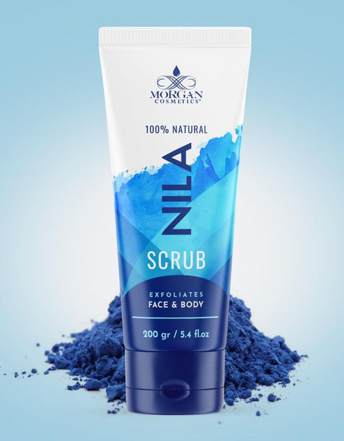 Load image into Gallery viewer, Blue Nila Scrub 100% Natural Deep Skin Cleanser &amp; Lightener 160 gram / 5.64 fl oz by Morgan Cosmetics
