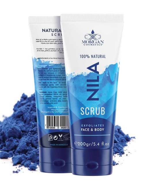 Load image into Gallery viewer, Blue Nila Scrub 100% Natural Deep Skin Cleanser &amp; Lightener 160 gram / 5.64 fl oz by Morgan Cosmetics
