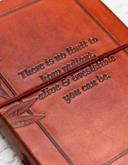 Load image into Gallery viewer, No Limit Quote Leather Journal - 8x6 Size by Soothi
