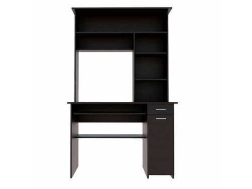 Load image into Gallery viewer, Weston Two Writing Computer Desk, Hutch, Two Drawers, Six Shelves by FM FURNITURE
