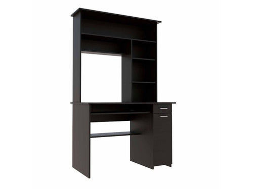 Load image into Gallery viewer, Weston Two Writing Computer Desk, Hutch, Two Drawers, Six Shelves by FM FURNITURE
