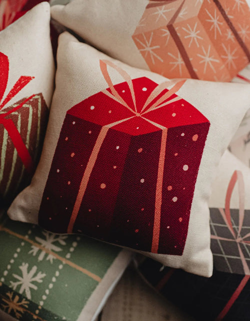 Load image into Gallery viewer, Nordic Mini Red Gift Pillow | 8x8 | Small Pillows | Small Throw Pillows | Sister Gift | Grandma Gift | Best Friend Christmas Gift | Mom Gift by UniikPillows

