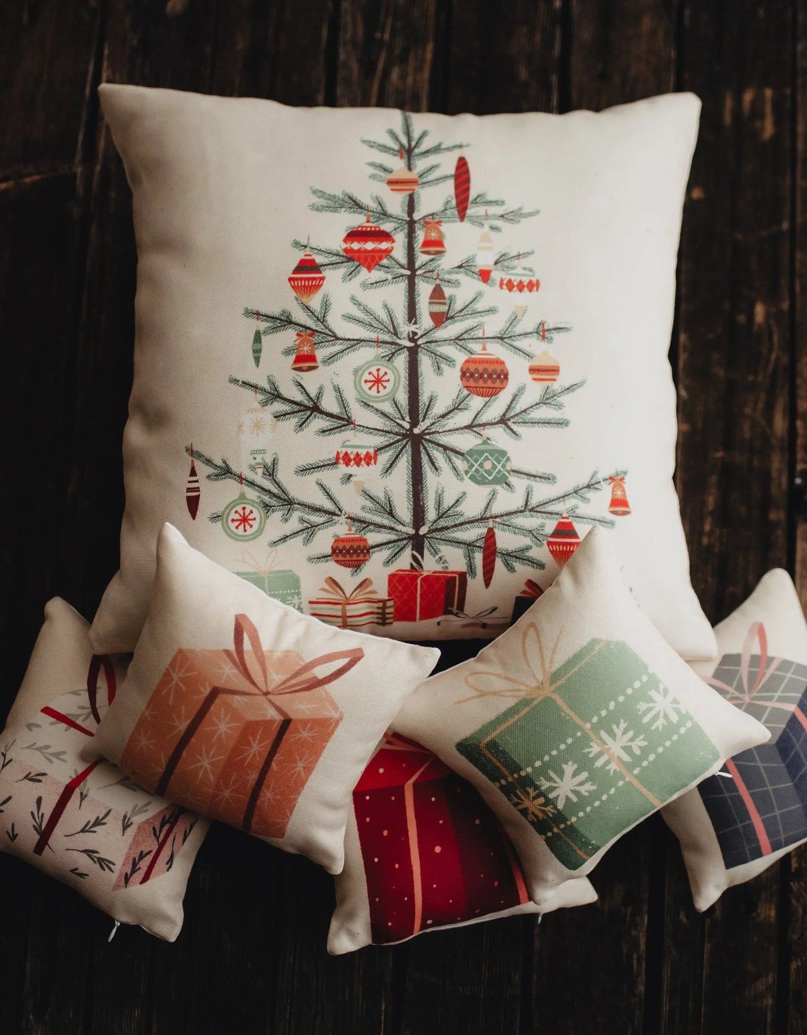 Nordic Pine Christmas Tree | Throw Pillow | Thank you Gift | Teacher Gift | New Home Gift | Grandma Gift | Mom Gift | Rustic Farmhouse Decor by UniikPillows