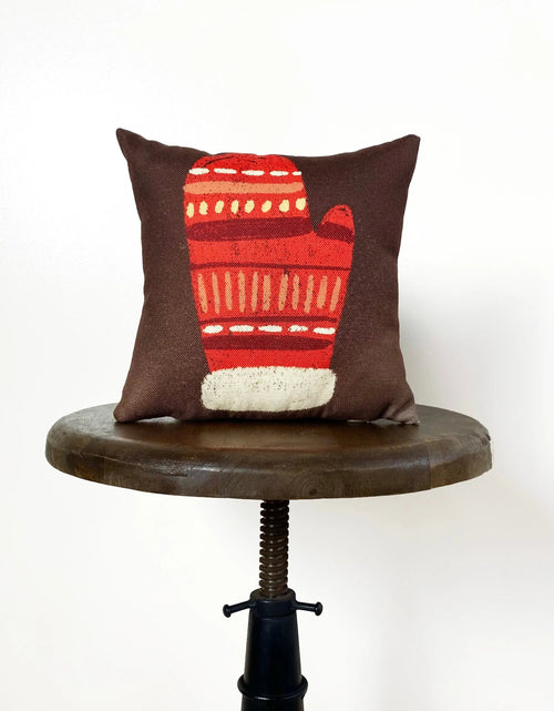 Load image into Gallery viewer, Nordic Sweater and Mitten Throw Pillow Cover | 10x10 | Christmas tree | Christmas Gifts | Room Decor | Mom Gift | Aaesthetic Room Decor by UniikPillows
