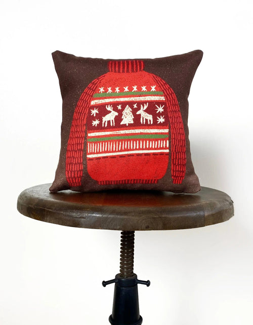 Load image into Gallery viewer, Nordic Sweater and Mitten Throw Pillow Cover | 10x10 | Christmas tree | Christmas Gifts | Room Decor | Mom Gift | Aaesthetic Room Decor by UniikPillows
