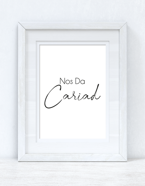 Load image into Gallery viewer, Nos Da Cariad Good Night Love Home Welsh Decor Wall Decor Print by WinsterCreations™ Official Store
