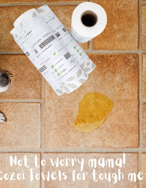 Load image into Gallery viewer, Bamboo Kitchen Paper Towels, Reusable Tree-Free Rolls with Design, 4 Pack by ecozoi
