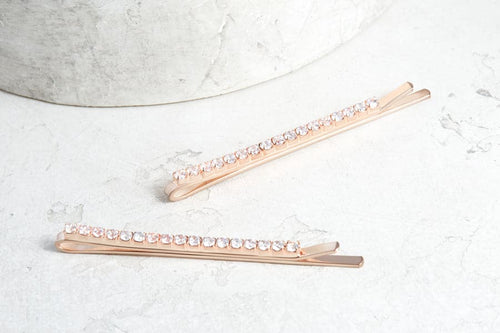 Load image into Gallery viewer, NuMe Sparkle Hair Pin Set of 2-  Rose Gold by NuMe
