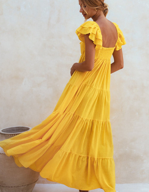 Load image into Gallery viewer, Nymph Bohemian Linen Maxi Dress by ELF
