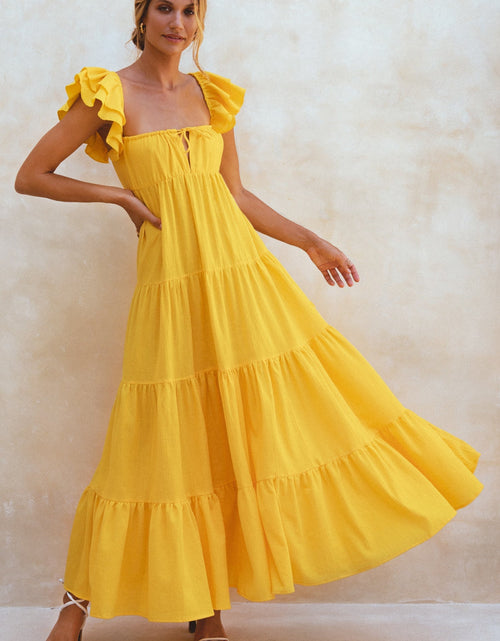 Load image into Gallery viewer, Nymph Bohemian Linen Maxi Dress by ELF
