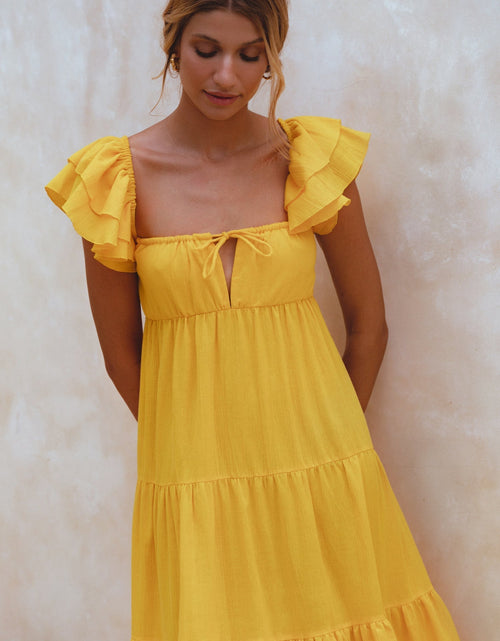 Load image into Gallery viewer, Nymph Bohemian Linen Maxi Dress by ELF
