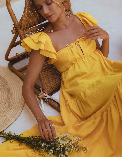 Load image into Gallery viewer, Nymph Bohemian Linen Maxi Dress by ELF
