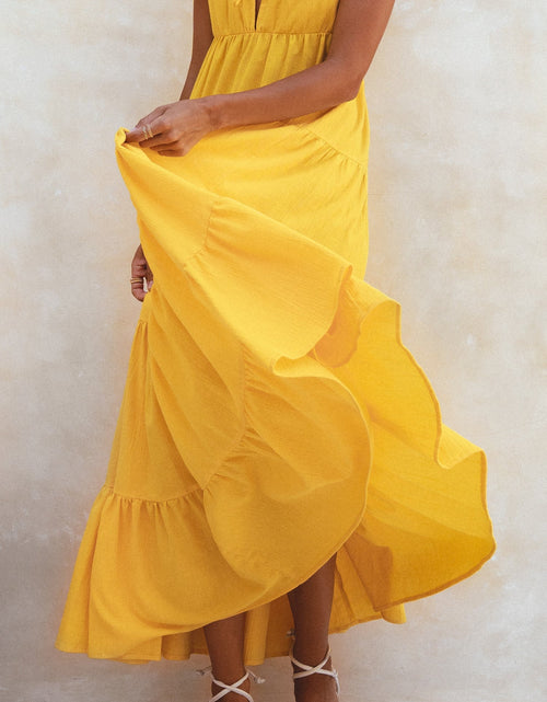 Load image into Gallery viewer, Nymph Bohemian Linen Maxi Dress by ELF
