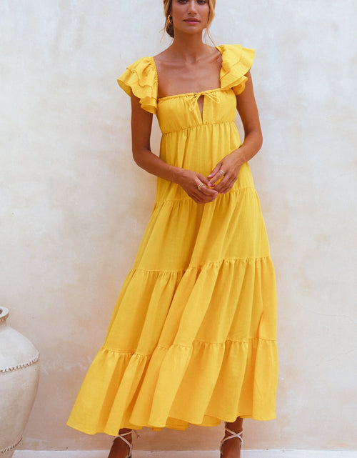 Load image into Gallery viewer, Nymph Bohemian Linen Maxi Dress by ELF
