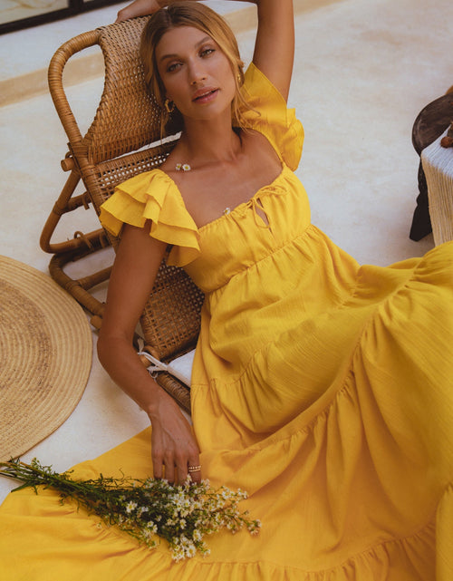Load image into Gallery viewer, Nymph Bohemian Linen Maxi Dress by ELF
