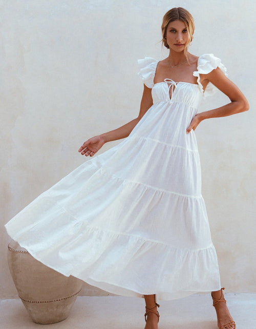 Load image into Gallery viewer, Nymph Bohemian Linen Maxi Dress by ELF
