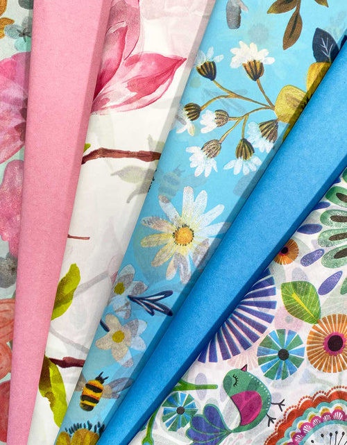 Load image into Gallery viewer, All Occasion Tissue Paper Assortment (Florals, 6 Pack, 32 sheets total) by Present Paper
