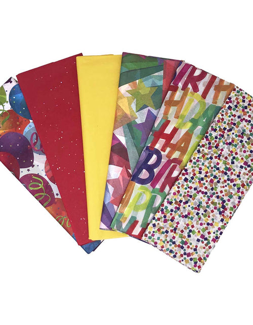 Load image into Gallery viewer, Celebration Tissue Paper Assortment (Birthday, 6 Pack, 28 sheets total) by Present Paper
