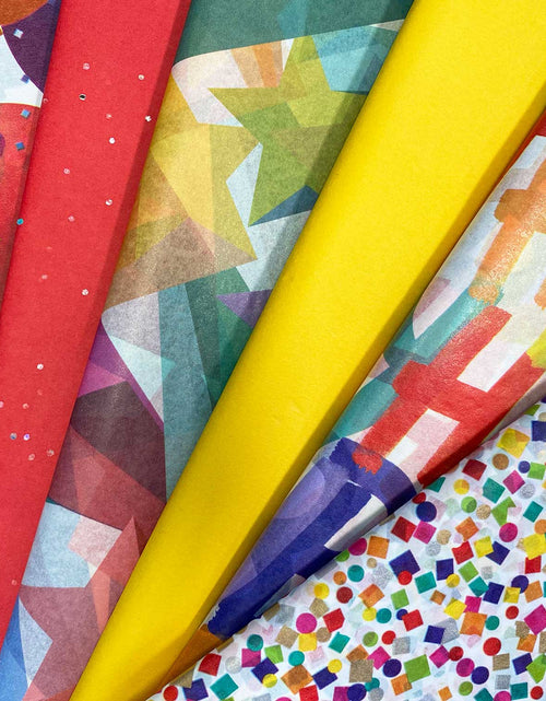 Load image into Gallery viewer, Celebration Tissue Paper Assortment (Birthday, 6 Pack, 28 sheets total) by Present Paper
