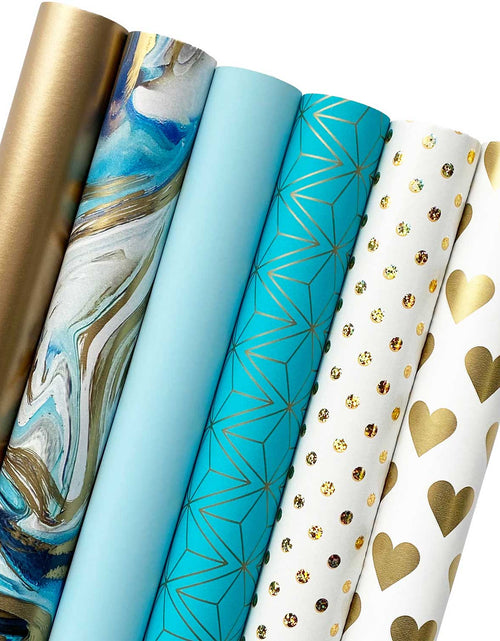 Load image into Gallery viewer, All Occasion Geo Graphics Wrapping Paper Bundle with Cut Lines on Reverse by Present Paper
