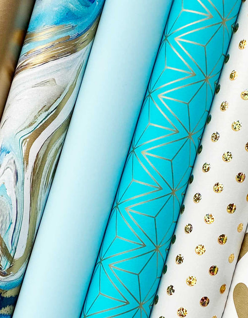 Load image into Gallery viewer, All Occasion Geo Graphics Wrapping Paper Bundle with Cut Lines on Reverse by Present Paper
