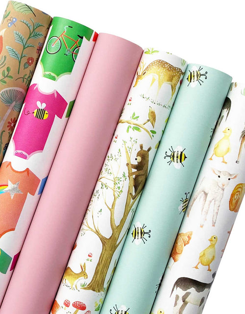 Load image into Gallery viewer, Baby Wrapping Paper Bundle with Cut Lines on Reverse by Present Paper
