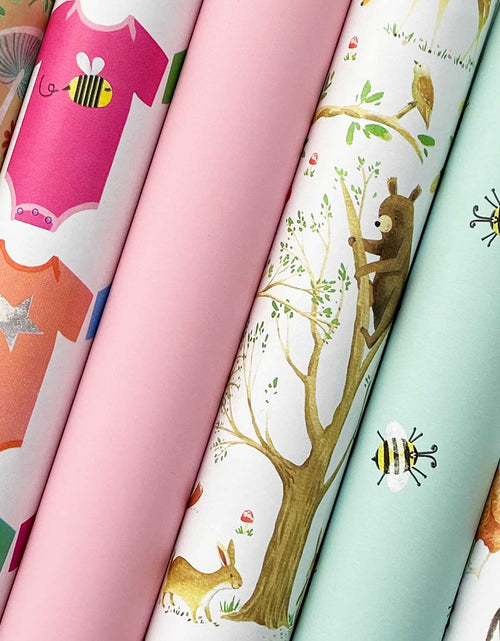Load image into Gallery viewer, Baby Wrapping Paper Bundle with Cut Lines on Reverse by Present Paper
