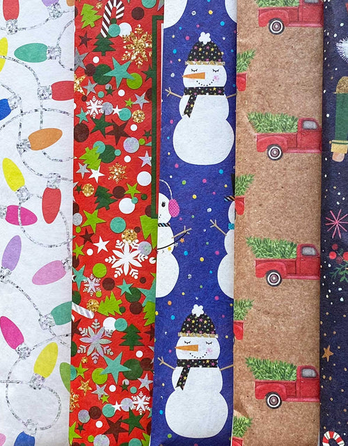 Load image into Gallery viewer, 12 Count Small Christmas Decorative Foam Padded Mailing Envelopes by Present Paper
