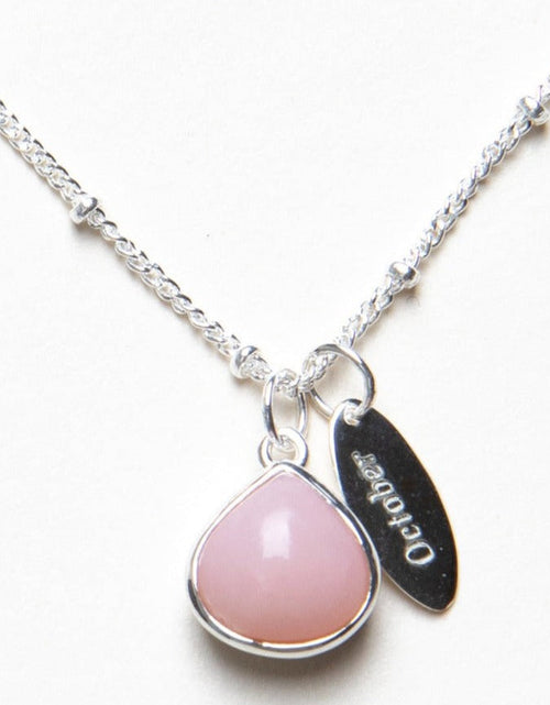 Load image into Gallery viewer, October Pink Opal Birthstone Necklace by Tiny Rituals
