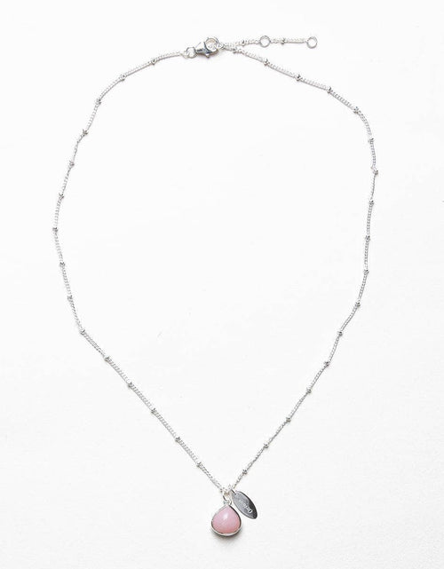 Load image into Gallery viewer, October Pink Opal Birthstone Necklace by Tiny Rituals
