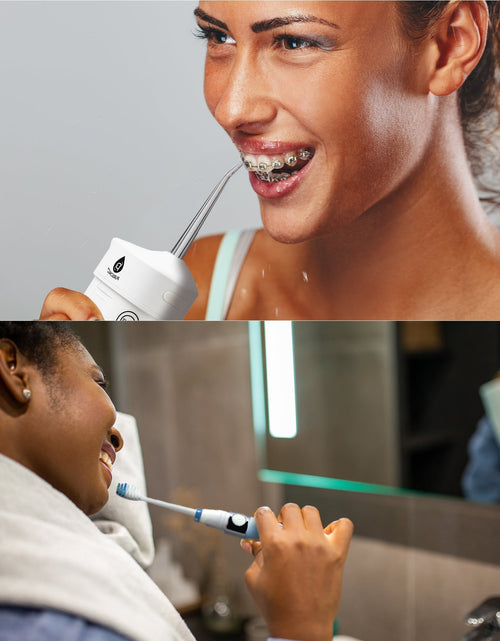 Load image into Gallery viewer, Compact Travel Oral Care Bundle: Portable USB Rechargeable Collapsible Water Flosser and Pursonic Portable Sonic Toothbrush by Pursonic

