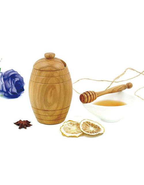 Load image into Gallery viewer, Olivewood Honey Jar by Peterson Housewares &amp; Artwares
