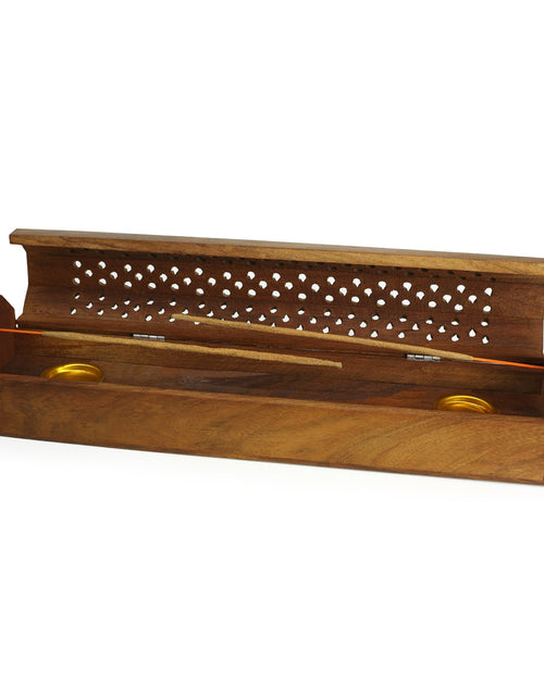 Load image into Gallery viewer, Incense Burner - Storage Wooden Box ~ Cutwork cover by OMSutra
