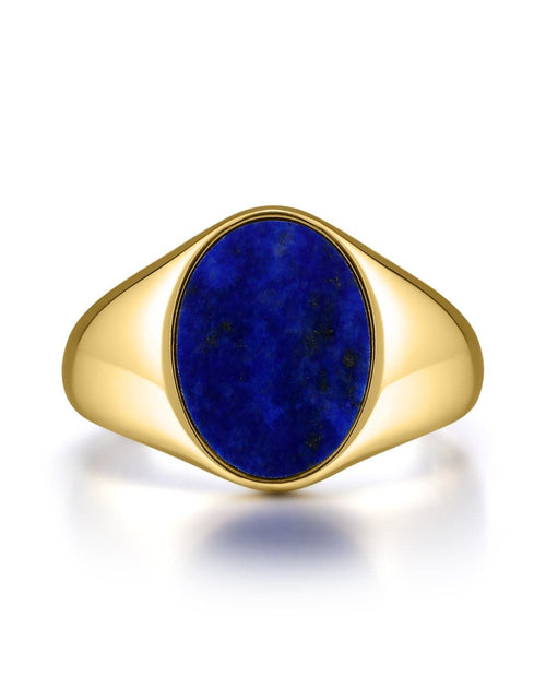 Load image into Gallery viewer, OVAL LAPIZ SIGNET RING by eklexic jewelry
