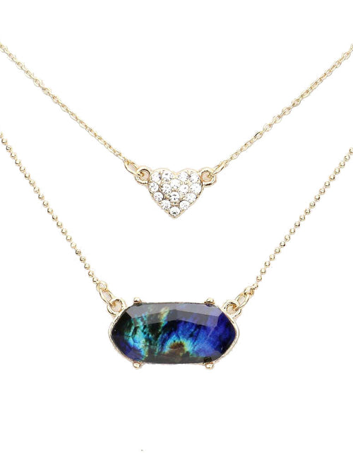 Load image into Gallery viewer, Heart Hexagon Bead Pendant Double Layered Necklace by Madeline Love
