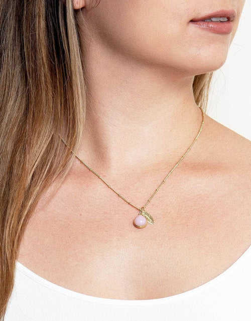 Load image into Gallery viewer, October Pink Opal Birthstone Necklace by Tiny Rituals
