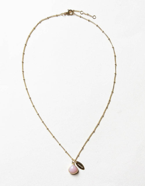 Load image into Gallery viewer, October Pink Opal Birthstone Necklace by Tiny Rituals
